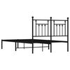 vidaXL Bed Frame Black Powder-Coated Steel Full Bed Frame Rectangular