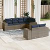 vidaXL 7 Piece Garden Sofa Set with Cushions Grey Poly Rattan