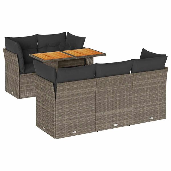 vidaXL Garden Sofa Set Gray, Dark Gray