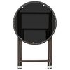 vidaXL Tea Table Brown PE Rattan Medium Foldable Folding Table Round