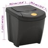 vidaXL Stackable Garbage Bin Boxes 4 pcs Grey 26.4 gal Polypropylene