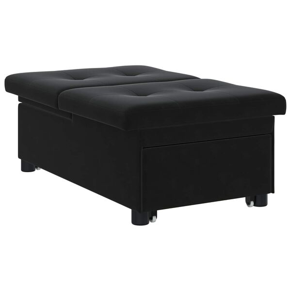 vidaXL Sofa Bed Black 76.38 x 26.38 x 32.28 in Velvet
