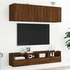 vidaXL TV Wall Cabinet Brown oak Engineered wood Compact TV Wall Cabinet