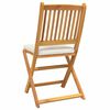 vidaXL Folding Chair 2 pcs White 49 x 57.5 x 92cm Solid Acacia wood