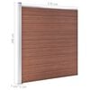 vidaXL WPC Fence Set 5 Square + 1 Slanted 379.9"x73.2" Brown