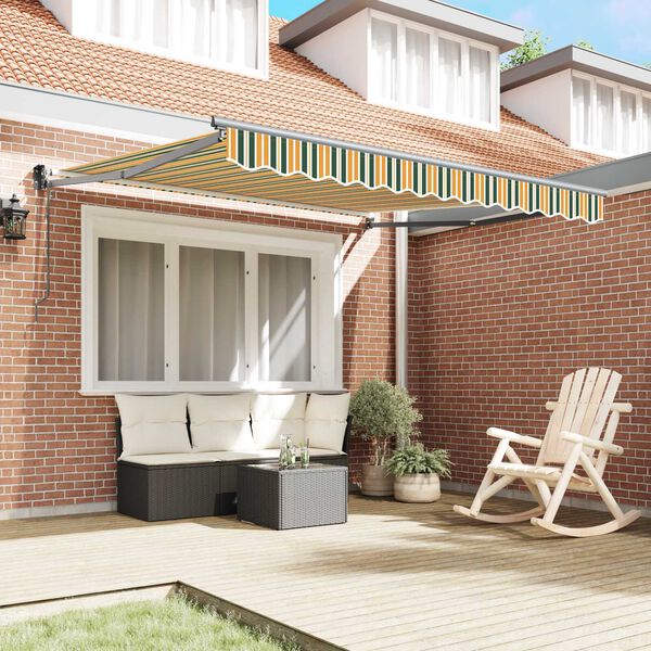 vidaXL Retractable Awning Multicolour 137.80 x 98.43 in