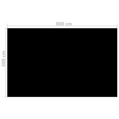 Floating Rectangular PE Solar Pool Film 26.3 x 16.5 ft Black