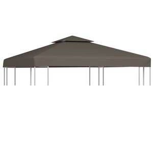 vidaXL Gazebo Top Cover Taupe Polyester with PVC coating 9.8 x 9.8 ft