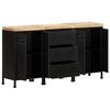 vidaXL Sideboard Rough Mango Wood with Black Frame