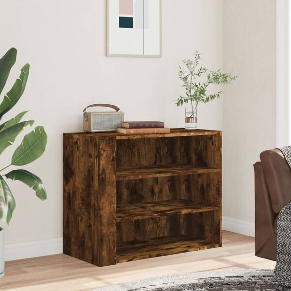 vidaXL Wall Cabinet Smoked Oak Engineered Wood 29.5 x 13.8 x 23.6 in