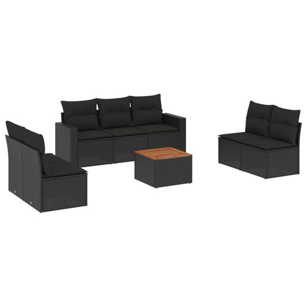 vidaXL Garden Sofa Set Black