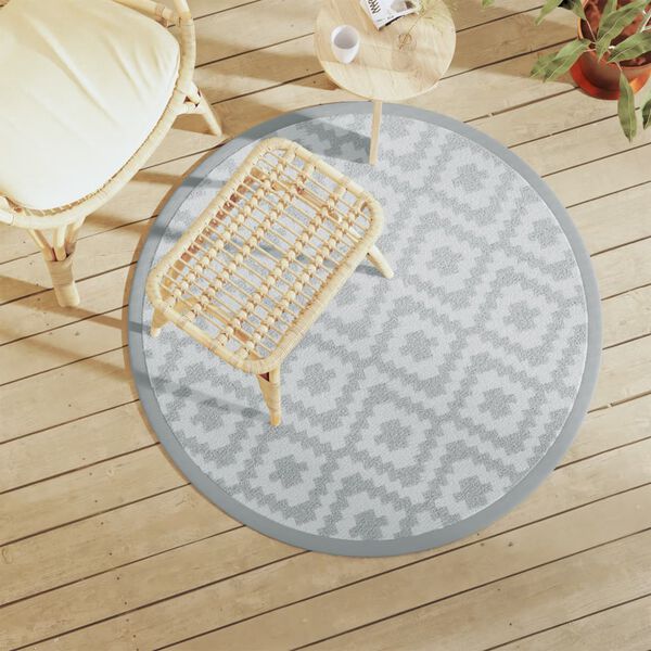 vidaXL Outdoor Carpet Grey and Black Polypropylene (PP) &Oslash;47.2 in
