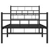 vidaXL Metal Bed Frame Black Powder-Coated Steel Single Metal Bed Frame