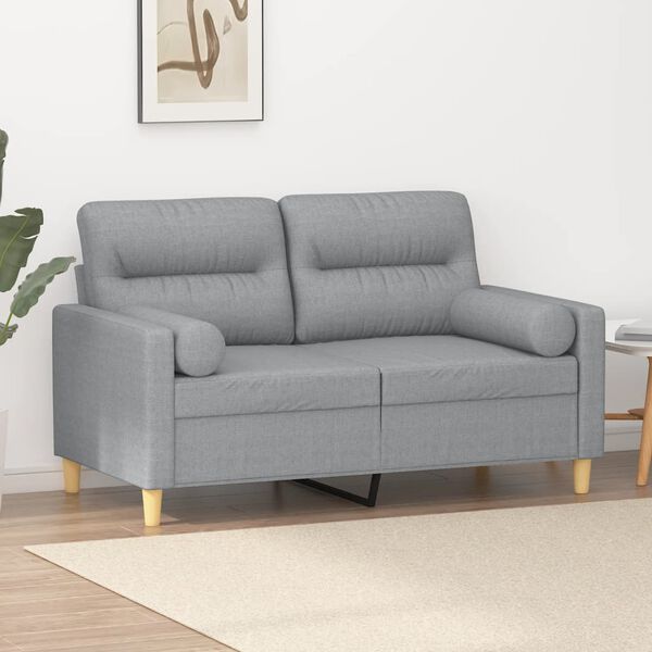 vidaXL 2-seater Sofa Light Grey 100% polyester, metal, textilene 2-seater