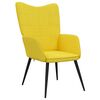 vidaXL Relaxing Chair With Stool Mustard yellow Polyester, Steel Medium