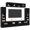 vidaXL TV Cabinet Set Wall-mounted 6 pcs Black oak Engineered wood