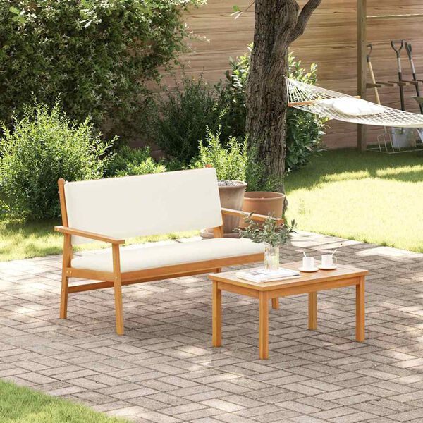 vidaXL Garden Bench with Cushion Brown Solid Acacia wood