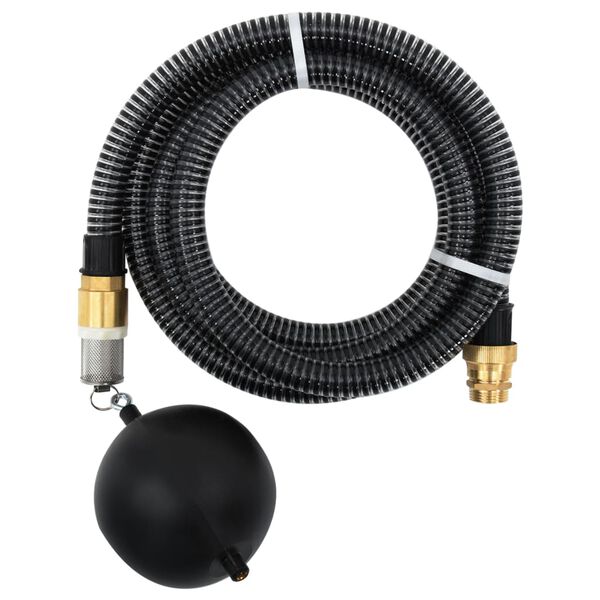 vidaXL Suction Hose Black PVC, Brass 1.1 inch outer diameter Durable