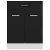 vidaXL Drawer Bottom Cabinet Black Engineered wood 23.6x18.1x32.1 in