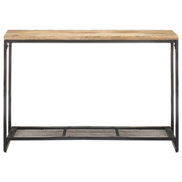 vidaXL Console Table Natural Wood, Black Solid Mango Wood, Iron