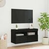 vidaXL TV Wall Cabinet Wall-mounted Black Oak 31.50 x 11.81 x 15.75 in