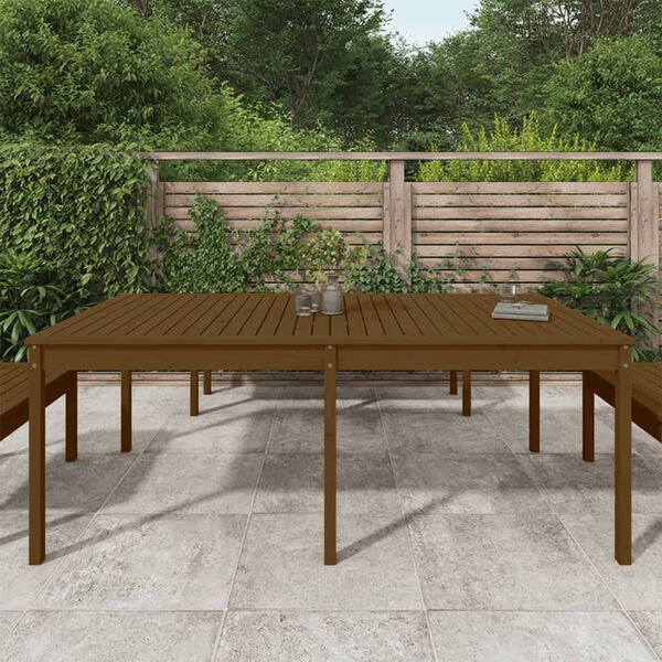 vidaXL Garden Table Honey brown Solid Pine Wood Large Durable