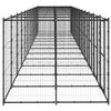 vidaXL Dog Kennel Black Powder-coated steel Extra Large Durable