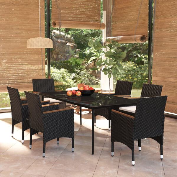 vidaXL Garden Dining Set Black