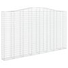 vidaXL Arched Gabion Baskets 4 pcs 157.5x11.8x220/240" Galvanised Iron