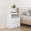 vidaXL Bed Cabinet White Sturdy Engineered Wood Medium