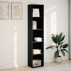 vidaXL Bookcase Black Engineered wood Medium Bookcase Rectangular
