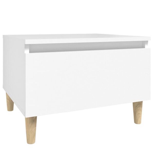vidaXL Side Table White Engineered wood, solid eucalyptus wood Small