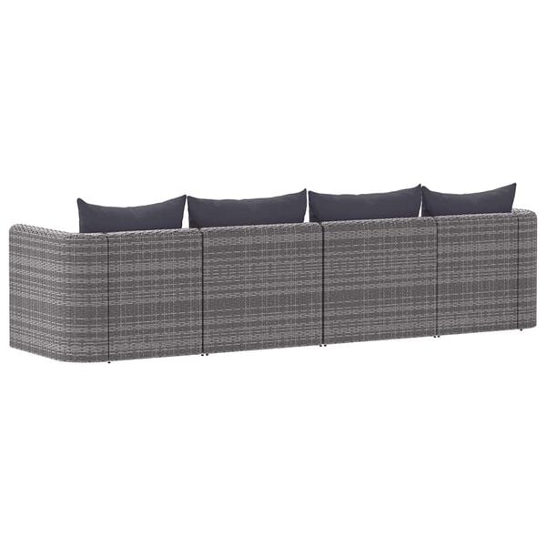 vidaXL Garden Sofa Set Set of 4 Grey