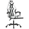 vidaXL Gaming Chair White and Black Faux leather, Metal, Plywood
