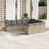 vidaXL Garden Sofa Set Beige, Light Grey PE Rattan, Powder-coated Steel