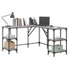 vidaXL Desk Adjustable Feet Corner Desk Industrial Industrial Desk