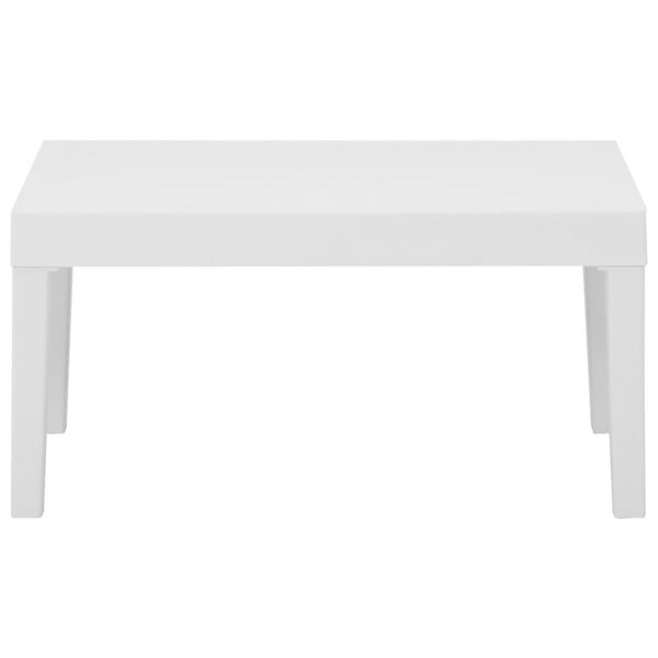 vidaXL Lounge Table White Plastic Small Durable Lounge Table Square