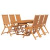 vidaXL Garden Dining Set Natural Wood Tone Solid Acacia wood Large