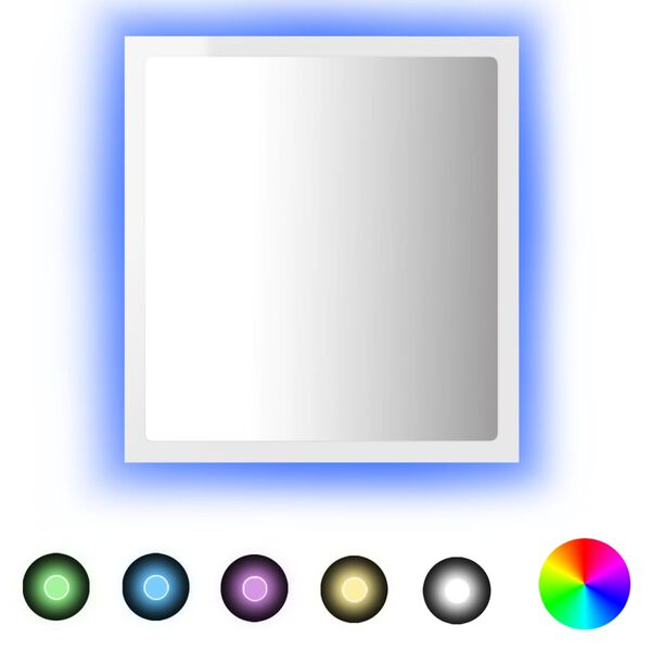 vidaXL Mirror High gloss white Engineered wood, acrylic 15.7x3.4x14.6 in