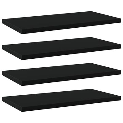 805140 vidaXL Bookshelf Boards 4 pcs Black 40x20x1,5 cm Chipboard