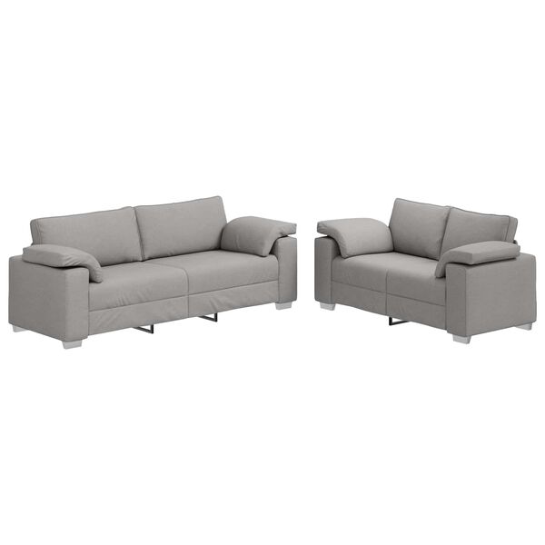 vidaXL Sofa Set 2 pcs Cloud grey 219 x 77 x 82 cm fabric