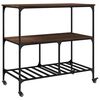 vidaXL Kitchen Trolley Brown Oak 39.4"x19.7"x37.4" Engineered Wood