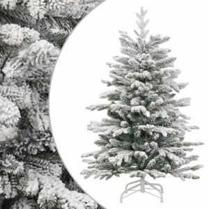 vidaXL Artificial Hinged Christmas Tree Green and white PVC, PE, Iron