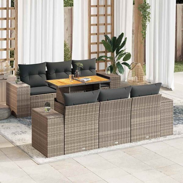 vidaXL Garden Sofa Set Gray