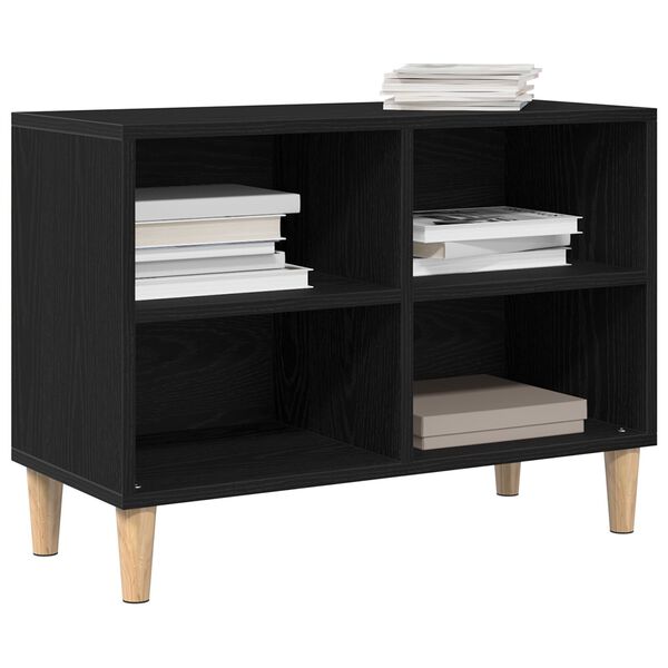 vidaXL TV Cabinet Black Oak 27.36 x 11.81 x 19.69 in Engineered Wood