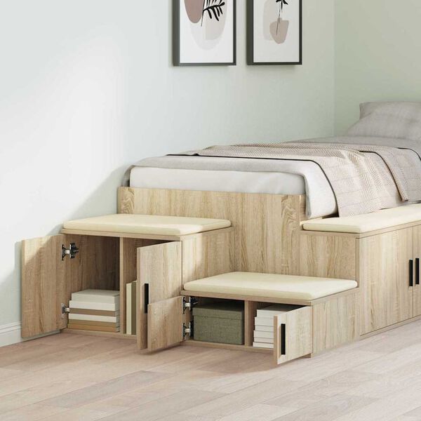 vidaXL Storage Cabinet 2 pcs Sonoma Oak 46.46 x 16.14 x 15.75 in