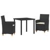 vidaXL Garden Dining Set 3 pcs Beige poly rattan