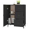 vidaXL Sideboard Black Engineered Wood Medium Sideboard Rectangular