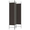 vidaXL 3-Panel Room Divider Brown 47.2"x78.7" Fabric