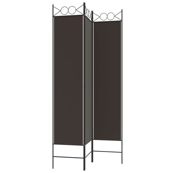 vidaXL 3-Panel Room Divider Brown 47.2"x78.7" Fabric